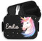 Kinder Bento Box Midi Lunchbox für Mepal Bentobox - Einhörner - Einhorn Brotdose Unicorn Vesperbox I - 900 ml - Schwarz - brotbüchse mädchen personalisierte brotboxen einhörnern brotbox name
