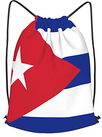 Klapprucksack Kuba-Flagge Beutel Wasserdicht Gym Bag Gemustert Sportbeutel 36X42Cm Für Erwachsene, Schwimmen, Schule