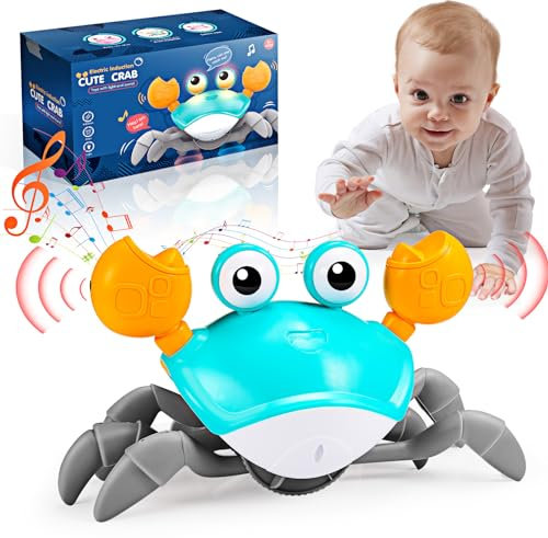 Hapikids Crawling Crab Toy, Baby Toys 6 to 12 Months Gifts for 1 Year Olds Girls Boys Baby Sensory Toys for 1 2 3 Year Olds Boy 1st Birthday Gifts for Girls Boys (Green)