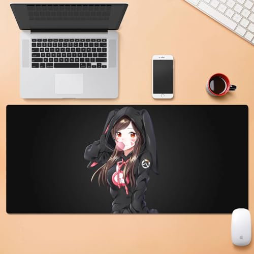 Overwatch Grand tapis de souris de jeu XXL avec bords cousus en caoutchouc antidérapant (D.Va 2)