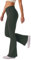 Glacspyg Damen Hose High Waist Schlaghose Bootcut Flared Yogahose Bauchtraining Elastische Freizeit Laufhose Olivgrün L
