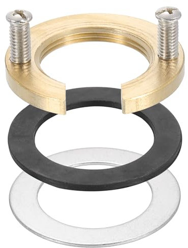 sourcing map Female Thread Hex Lock Nut M32 Brass C-Type Single Hole Faucet Lock Nuts with Gasket, Faucet Fixing Tool Set for Kitchen Bathroom Basin Sink