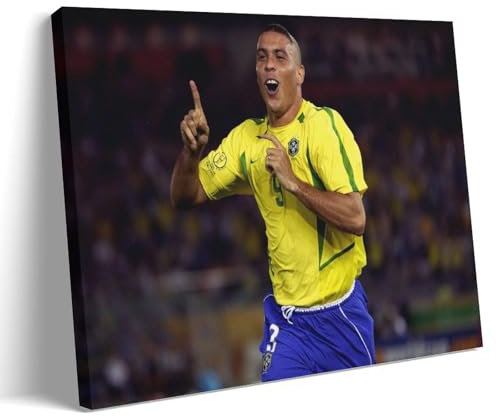 HKLOPUY Poster décoratif sur toile de football Ronaldo de Lima Coupe du monde 2002 pour chambre à coucher 40 x 60 cm