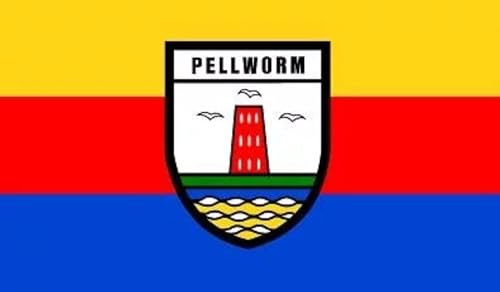 2 x Aufkleber Pellworm 12 x 8 cm Sticker (Doppelpack!) Carsticker Autoaufkleber Flagge Fahne