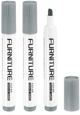 sourcing map Furniture Markers Touch Up, 3pcs Furniture Repair Kit Wood Filler Sticks Wood Markers for Scratches Wooden Floor Table Cabinet Laminate Frames, Gray