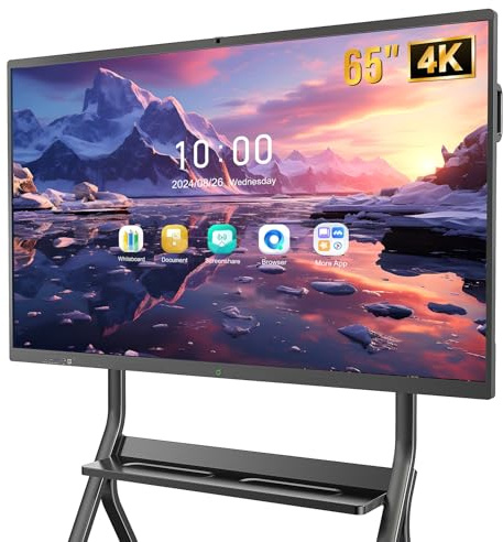 YIXZSWD 65 Zoll interaktives Whiteboard,Smartboard 4K UHD Touchscreen Android 13, 8+128 GB, für Klassenzimmer & Büro, WiFi, Bluetooth, HDMI, Kamera, Mikrofon inkl.Wandhalterung