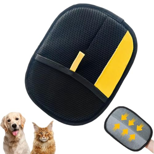 IFSLQNX Tierhaarentferner-Handschuh für Katzen und Hunde, Tierhaarentferner, elektrostatische Handschuhe, wiederverwendbar, doppelseitig, elektrostatischer Tierhaarentferner für Couch, Kleidung