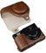 MUZIRI KINOKOO Case for Panasonic Lumix DC-TZ99 Digital Camera, PU Leather Protective Cover for Lumix TZ99, Detachable Carrying Case with Adjustable Shoulder Strap - Coffee