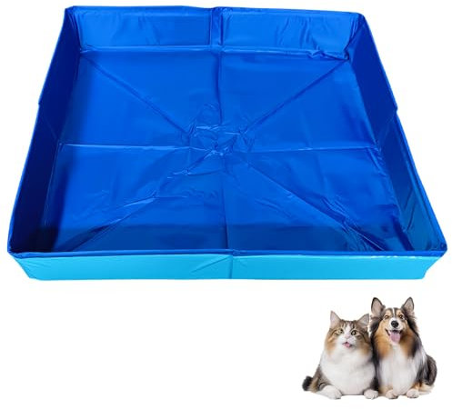 Petite piscine pour chat - 50 x 10 cm - Carré - Pliable - Petite piscine portable - Sans gonflage - Jouet interactif pour chat et chien