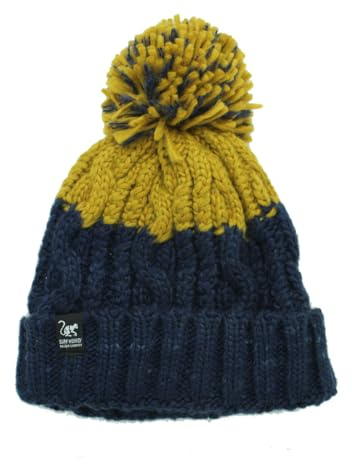 Surf Monkey Cappello invernale unisex con pompon taglia unica in pile interno