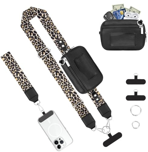 KTUEOV Handykette Universal, Handyband mit Tasche Handyband zum Umhangen aus Nylon Verstellbar Handy Umhängeband Haltbar Handy Kette Handgelenk Für Outdoor, Reisen, Alltag, Freizeit, Shopping