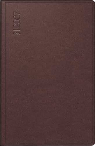 rido/idé 7016168277 Taschenkalender Mod. partner/Industrie I 2027 A7, Leder, dunkelrot
