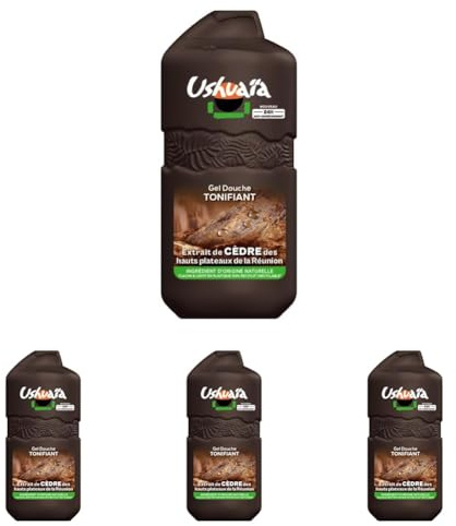 Ushuaïa Gel Douche Tonifiant Cèdre Réunion 280ML (Lot de 4)