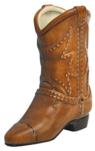 Accents & Occasions Ceramic Cowboy Boot Planter or Flower Arrangement Vase, 6-1/2-Inch