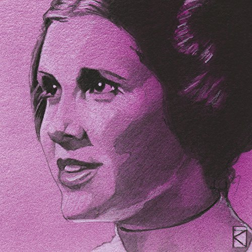 Star Wars Princess Leia Sketch, 30 x 30 cm, Leinwanddruck, Mehrfarbig