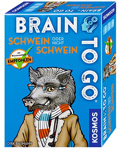 Kosmos 690823 Brain to go - Schwein oder nicht Schwein, Spielend das Gehirn trainieren mit Denksport für zwischendurch. Merkspiel, Gesellschaftsspiel für 1 - 5 Spieler ab 8 - 99 Jahre einfache Regeln