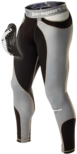 Ju-Sports Compression ProLine Spats + Motion Pro Flexcup I Kompressionshose mit abnehmbarem Tiefschutz I Optimale Muskel-Kompression & Suspensorium I Größe XXL