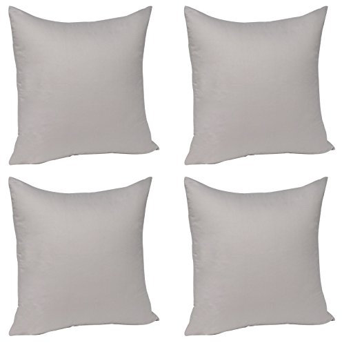 WOLTU® 4X Kissenbezug Kissenhülle 100% Baumwolle mit Reissverschluss, 4er Set Sofakissen Dekokissen Kopfkissen Hülle Bezüge Bezug, 35x35 cm, Hell Grau