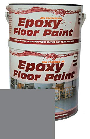 Epoxy Resin Floor Paint by Ask Coatings. for Garage, Industrial and Domestic. 2.5L (Mid Grey)