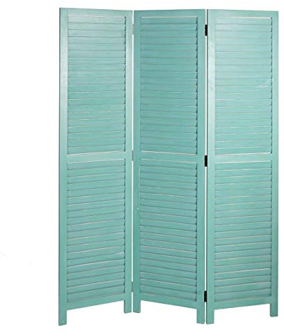 Paravent HWC-C30, Raumteiler Trennwand Sichtschutz, Shabby-Look Vintage, 170x120cm - grün