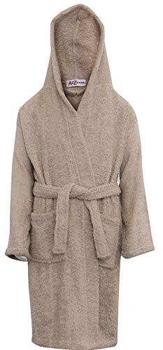 A2Z 4 Kids Cotton Towelling Hooded Bathrobe Girls Boys Beach Pool Robe Sets | Plush Towelling Dressing Gown Swimming Surfing Pool Wear Ages 2 to 13 Years