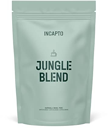 Incapto Café en Grano Jungle Blend 1kg | Gran Aroma y Sabor | Mezcla de Orígenes - Guatemala, Brasil y Perú | Arábica 100% | Specialty Coffee 80 puntos SCA | Tueste Natural y Artesanal