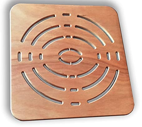 Castelmerlino Caillebotis de douche en contreplaqué Okumè marine 50x50 cm pour receveurs de douche 70x70 cm