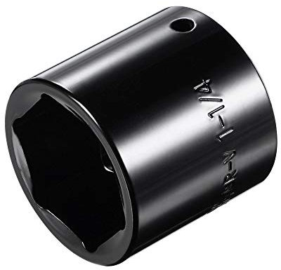 sourcing map 1/2-Inch by 1-1/4-Inch 6-Point Impact Socket, CR-V Steel 42mm Length, Shallow SAE Sizes