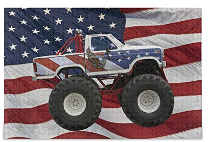 Monster Usa Amerika Karte Jigsaw Puzzle 1000 Teile für Erwachsene Klassische Jigsaw Puzzles aus Papier Wanddekoration Geschenk ab 12 (70x50cm)