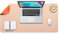 DOBAOJIA Mausepad XL, Große Mausmat, Laptop-Schreibtischmatte, Schreibtischunterlage, Büro Schreibtisch Pad, Schreibblock, Doppelseitige Verwendung PU Leder Wasserdicht, 80 x 40cm Beige/Orange