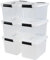 Yesdate Set of 6 Plastic Storage Box, Transparent Storage Boxes with Lid, 12 Litre