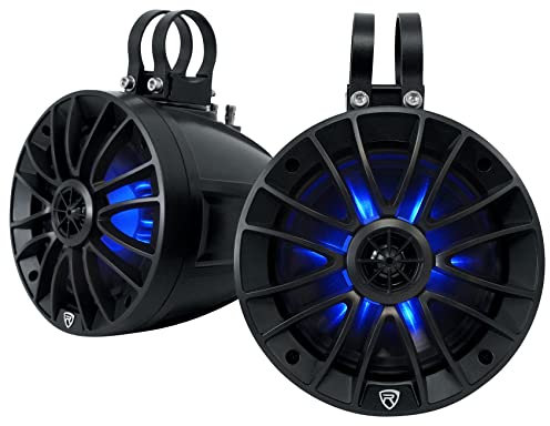 Rockville PT65BR 6.5 Powered Bluetooth LED Tower Speakers for ATV/UTV/RZR/Cart