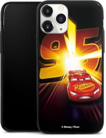 Slim Case extra dünn kompatibel mit Apple iPhone 11 Pro Silikon Handyhülle schwarz Hülle Offizielles Lizenzprodukt Cars Lightning McQueen 95