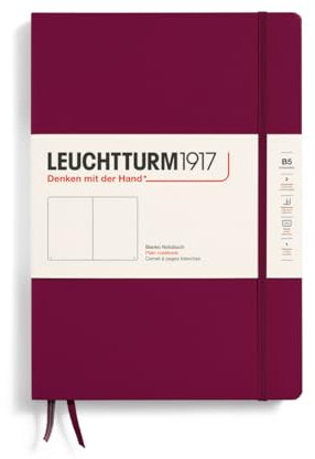 LEUCHTTURM1917 366162 Notizbuch Composition (B5), Hardcover, 219 nummerierte Seiten, Port Red, Blanko