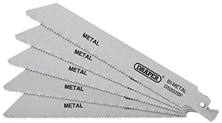 Draper 43459 Bi-Metal Reciprocating Saw Blades for Metal, 150mm, 14tpi (Pack of 5)