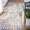 TOPICK Läufer Flur Abstrakt Teppich Kurzflor Dünne Teppiche Geometrische Küchenteppich Teppichläufer Schlafzimmer Wohnzimmer Esszimmer Arbeitszimmer Büro Faltbar 60x210cm Dunkelrot