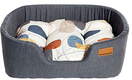 Danish Design Colour Block Hypoallergenic Steel Grey Sustainable Lux Slumber Dog/Puppy Bed 30 Inch