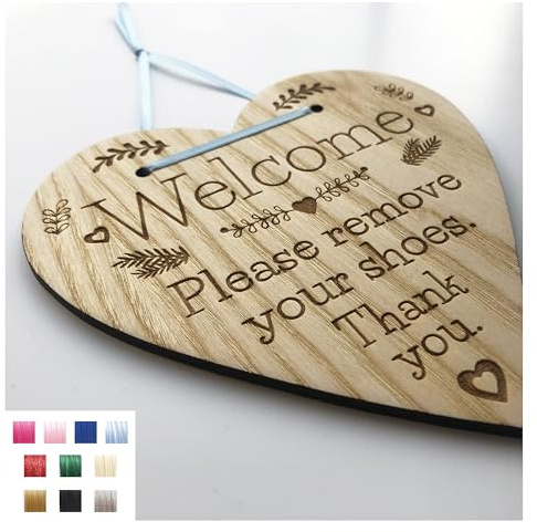 Welcome, Please Take Off Your Shoes Sign - Nice Way of Asking Visitors To Remove Their Shoes 3MM
