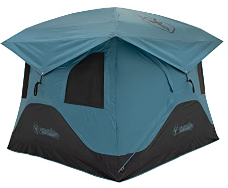 Gazelle Tents T3X Hub Zelt Overland Edition, einfacher 90-Sekunden-Aufbau, wasserdicht, UV-beständig, abnehmbarer Boden, Fußabdruck, 3 Personen, Pacific Blue, 172,7 x 193 x 208,3 cm, GT302PB