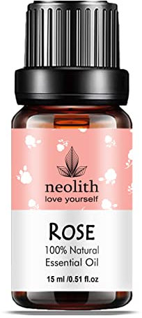 Neolith Pure & Natural Egyptian Rose Essential Oil || Therapeutic Grade, Steam Distilled Oil for Skin Care, Hair Care, and Aromatherapy, 15ML