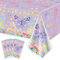 XJLANTTE 4 Pcs Butterfly Party Tablecloths - Butterfly Birthday Decorations Tablecloth Colorful Rectangular Table Covers with Butterfly Design for Spring Party Decorations, 51 x 86.6 Inch