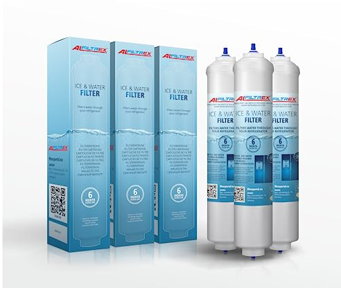 ALFILTREX 6-pack Externer Kühlschrank Wasserfilter kompatibel mit Samsung DA29-10105J Aqua Pure HAFEX/EXP DA99-02131B WSF-100 EF9603 HAIER LG (6 Filter)