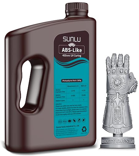 SUNLU ABS-Like 3D Drucker Resin 3KG, 405nm UV-härtendes Standard Photopolymer Schnellharz für den LCD/DLP/SLA 3D Printing, Nicht-spröde & Hohe Präzision, Grau 3000G