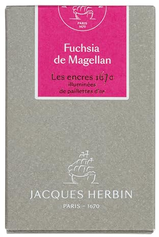 Jacques Herbin 15063JT - Tinteflakon Kollektion 1670, 50 ml, für Füllfederhalter und Tintenroller geeignet, ideal für Korrepondenz und Kalligraphie, Fuchsia de Magellan, 1 Stück