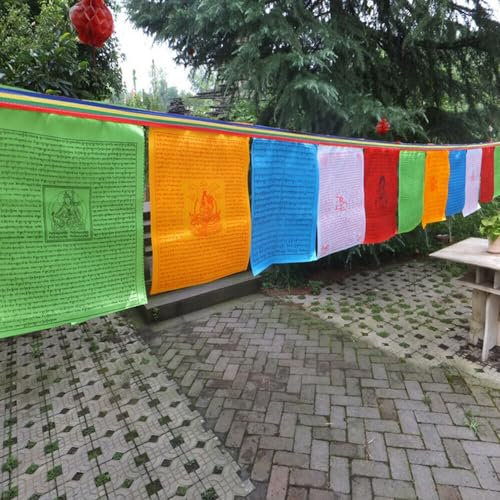 Tibetan Buddhist Prayer Flags Outdoor Meditation Traditional 11x14 inches 20pcs Flags Per String 23FT