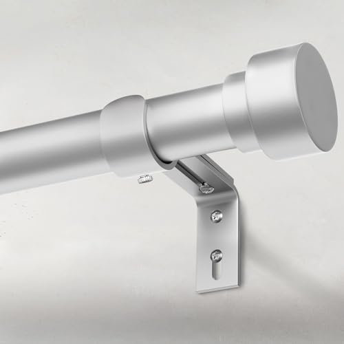 Silber Vorhangstange Ausziehbar Gardinenstange Curtain Rod Gardinenstangen für Fenster Outdoor (Silber, 76 to 228 cm)