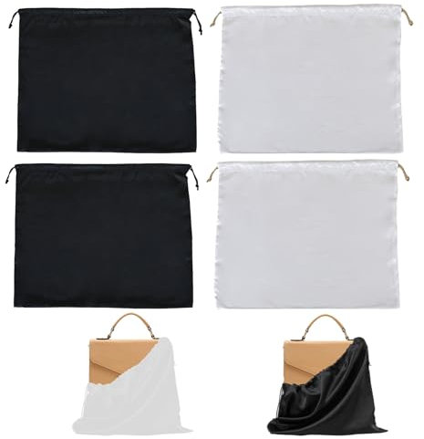 4 Pack Dust Bags for Handbags, Handbag Dust Bags Soft Silk Cloth Bag Storage for Handbags Clothes Cover Bags Shoe Bags for Travel