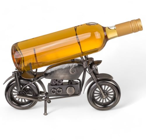 MIJOMA Porte-bouteille en métal de style moto : rétro, Cafe Racer, Bobber, Chopper, Vintage & Classique - Porte-bouteille de vin pour motocyclistes (design chopper)