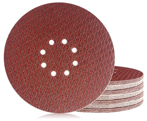 30Stk Schleifpapier 225mm Klett, Exzenter Rotes Schleifscheiben 40 Grit | 8 Loch Anti-Clog Up Designfür Exzenterschleifer & Schwingschleifer