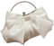 DCNIYT Weiße Satin-Schleife, Abendtasche, Clutch, Metallgriff, Handtaschen für Damen, Hochzeit, Party, Braut, Clutch, Geldbörse, Kette, Schultertasche, weiß, Einheitsgröße
